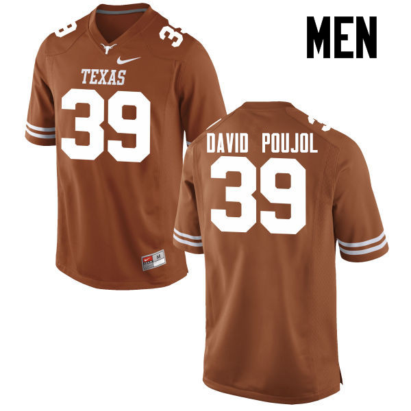 Men #39 Michael David Poujol Texas Longhorns College Football Jerseys-Tex Orange
